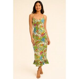 Mille Resort‎ & Travel Women's Maxi Dress Size XXS Botanical Patchwork Floral
